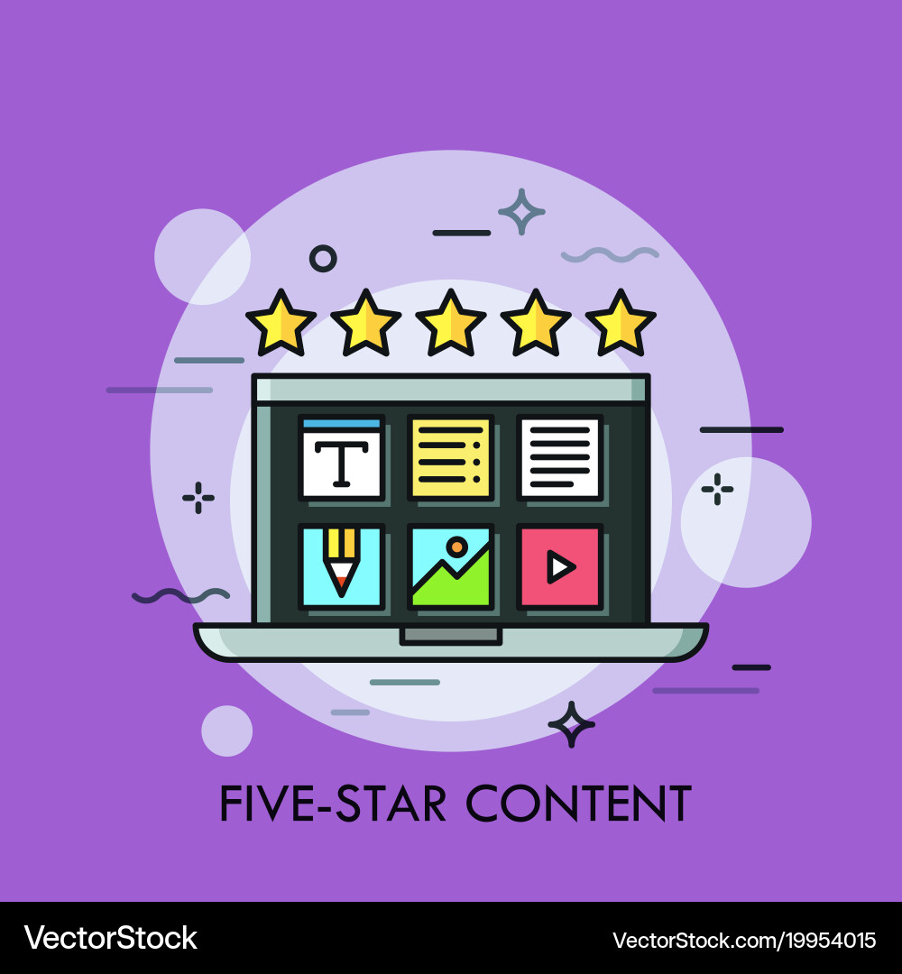 Laptop with desktop application icons on screen vector image