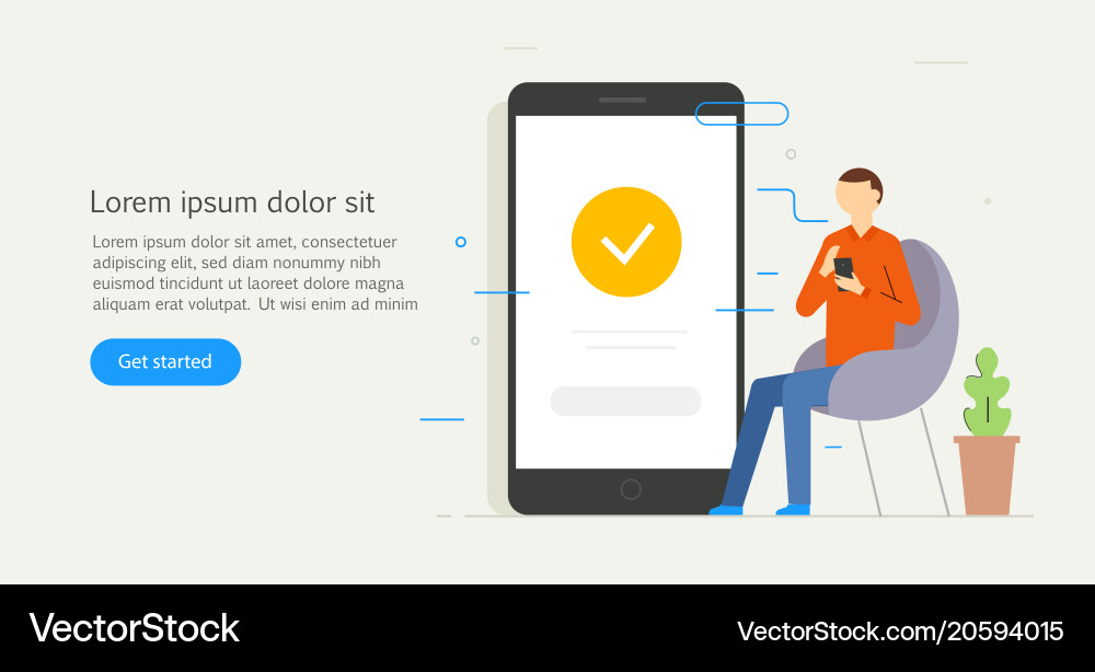 Man using a smartphone vector image