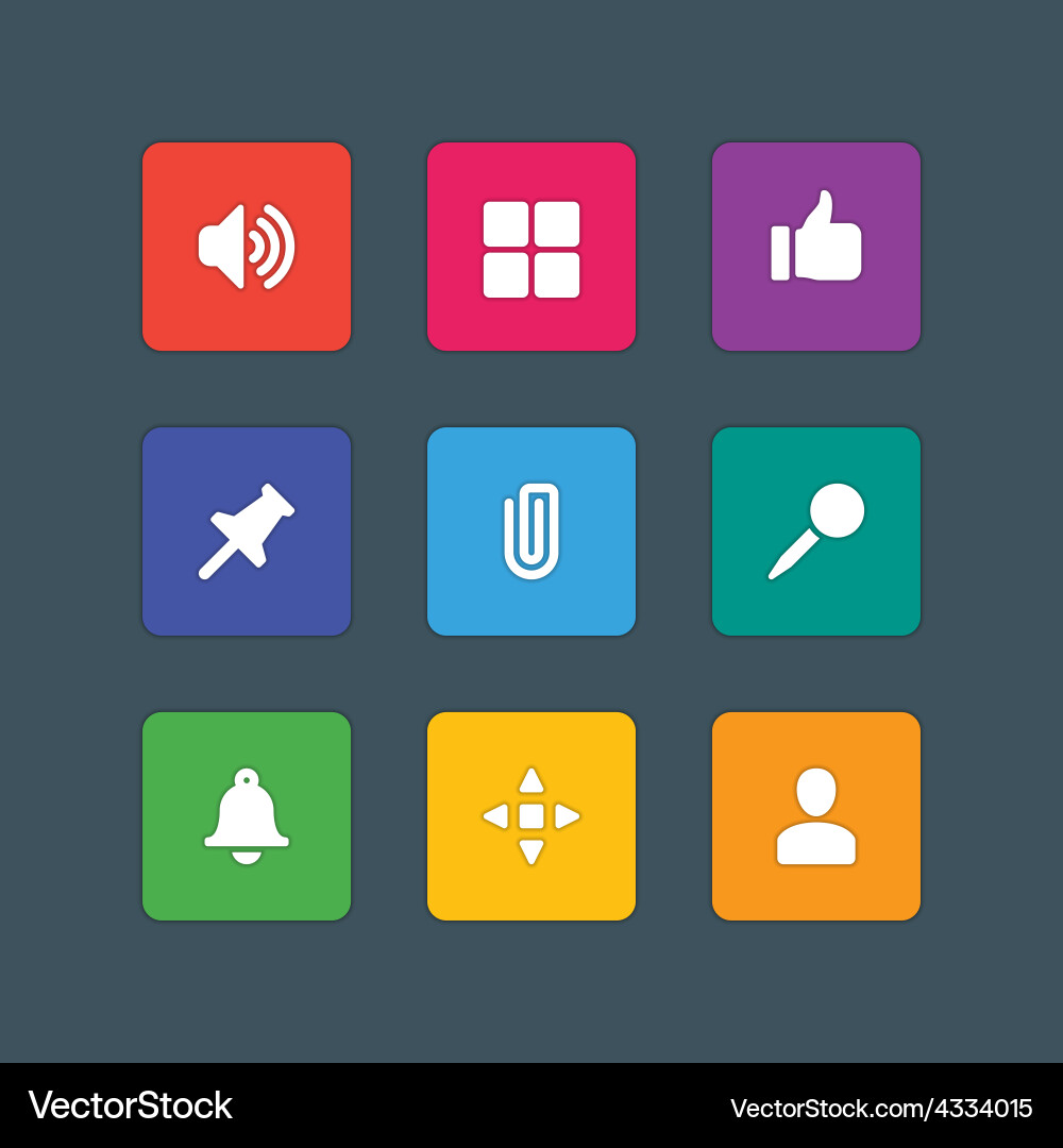 Material design style icons sign and symbols vector image