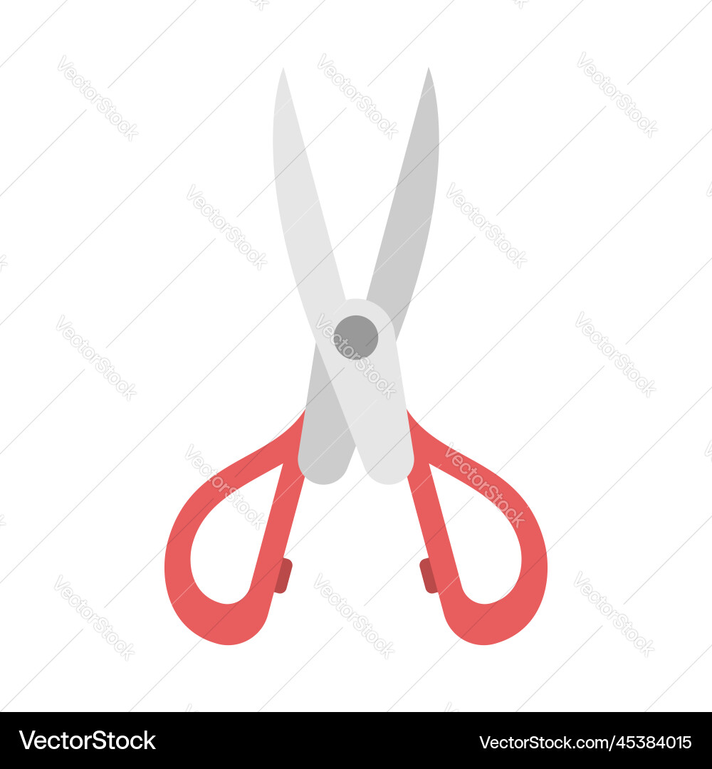Open scissors red handle Open scissors red handle vector image