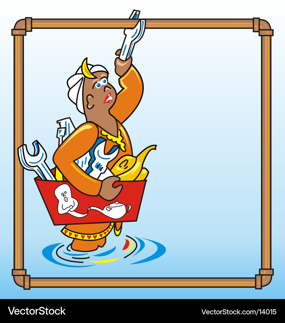 Plumber Fixing Leak vector image