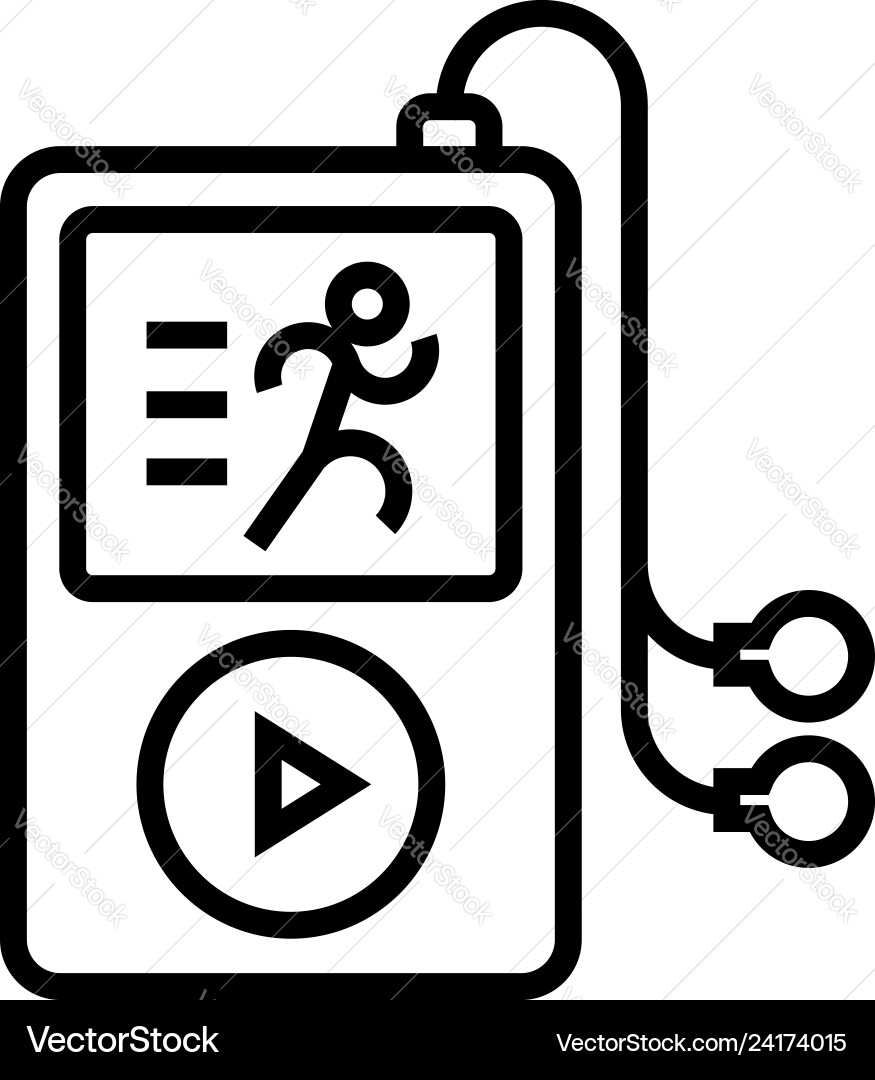 Running music playlist icon player with run Running music playlist icon player with run vector image
