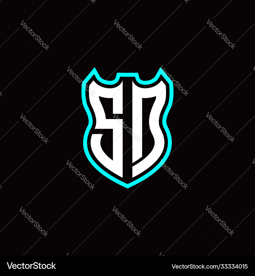 S d initial logo design with shield shape S d initial logo design with shield shape vector image