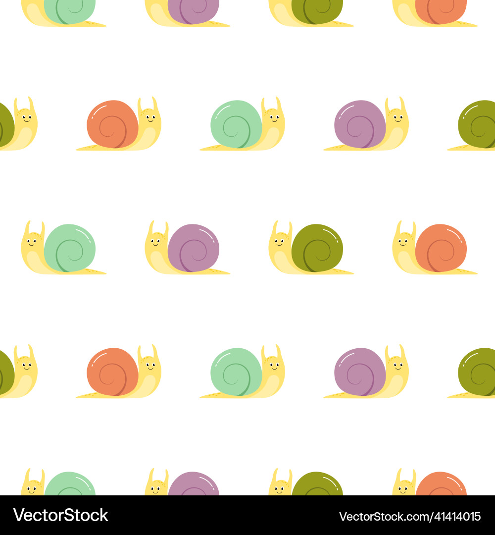 Seamless pattern with colorful snails texture Seamless pattern with colorful snails texture Vector Image