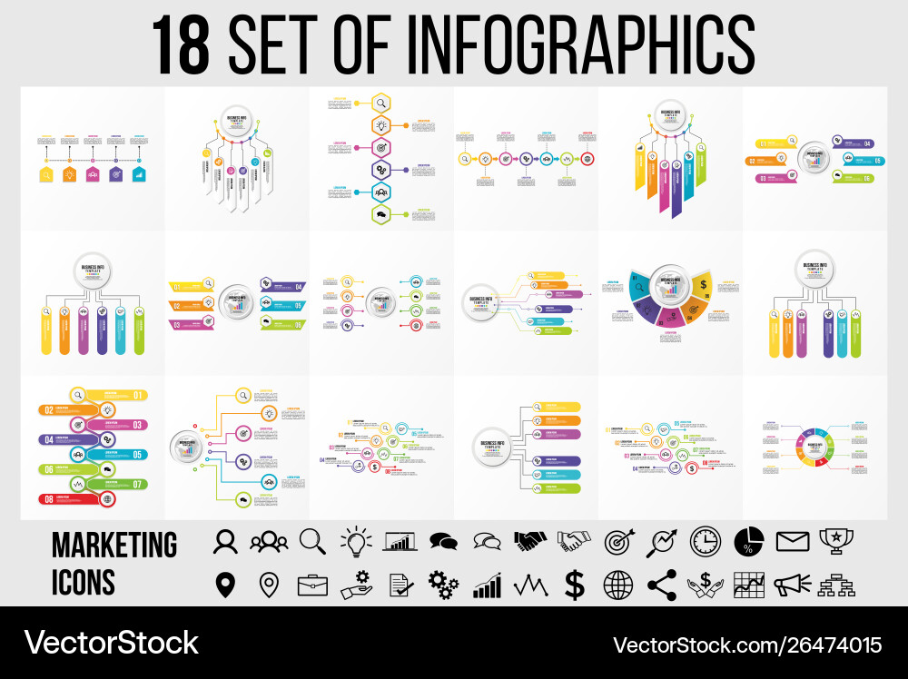 Set of infographics elements design template Set of infographics elements design template vector image