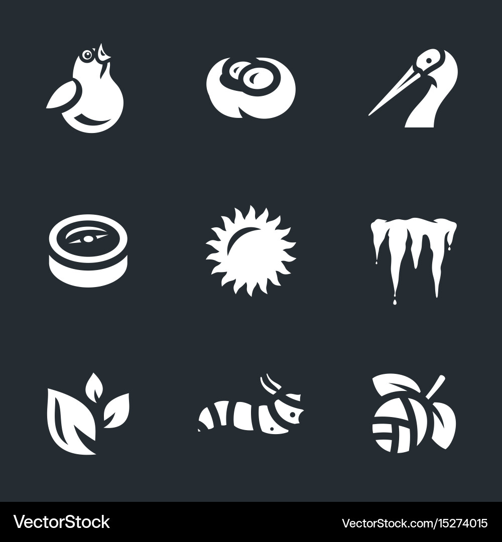 Set of spring time icons Vector Image