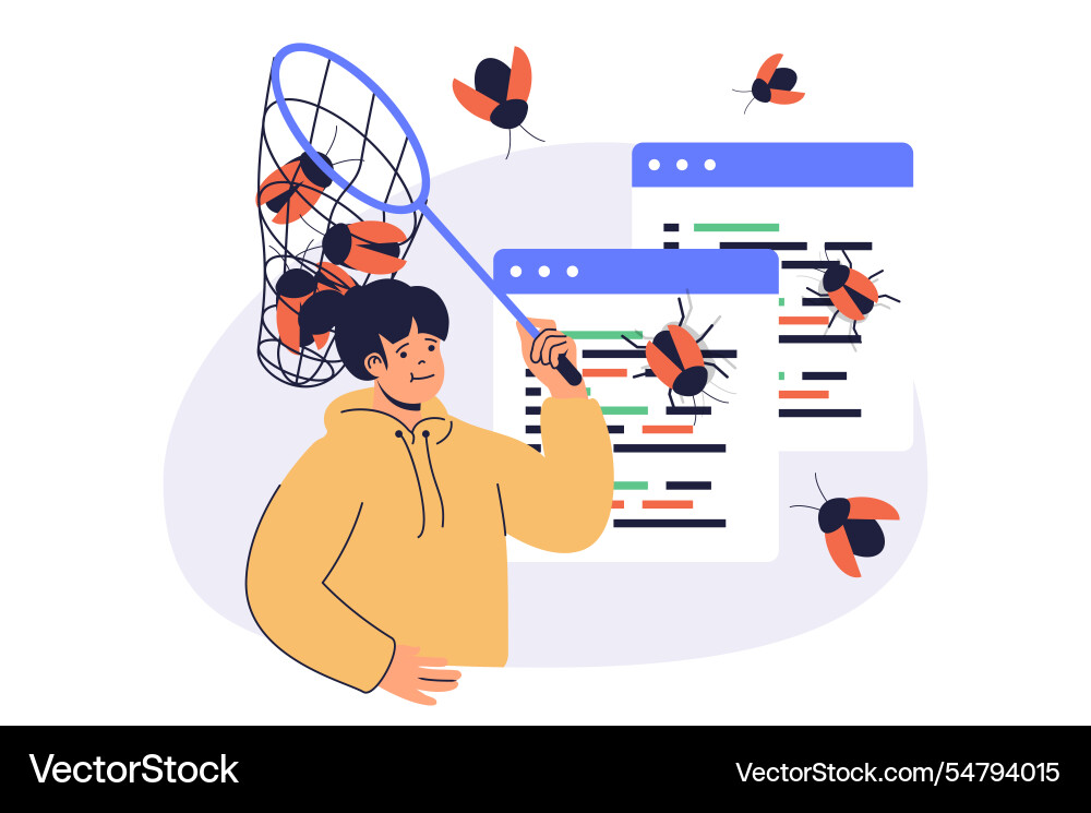 Software testing web concept with flat cartoon Software testing web concept with flat cartoon vector image