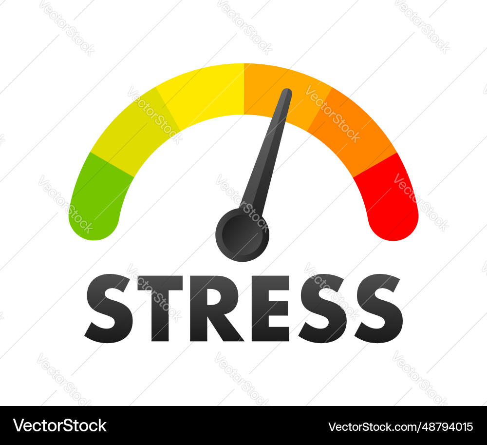 Stress level meter measuring scale Stress level meter measuring scale Vector Image