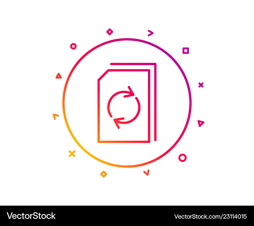 Update document line icon refresh file sign vector image