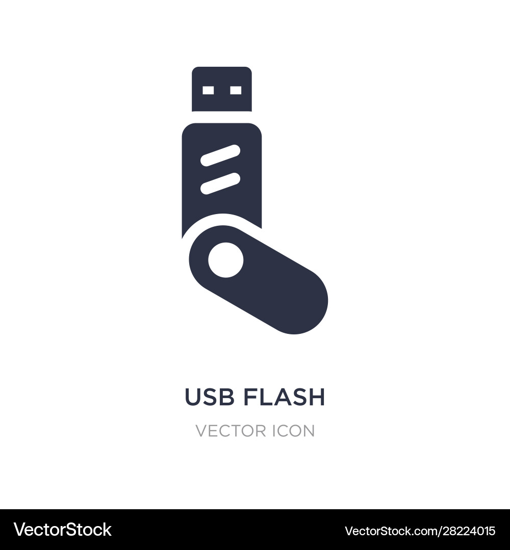 Usb flash icon on white background simple element Usb flash icon on white background simple element Vector Image