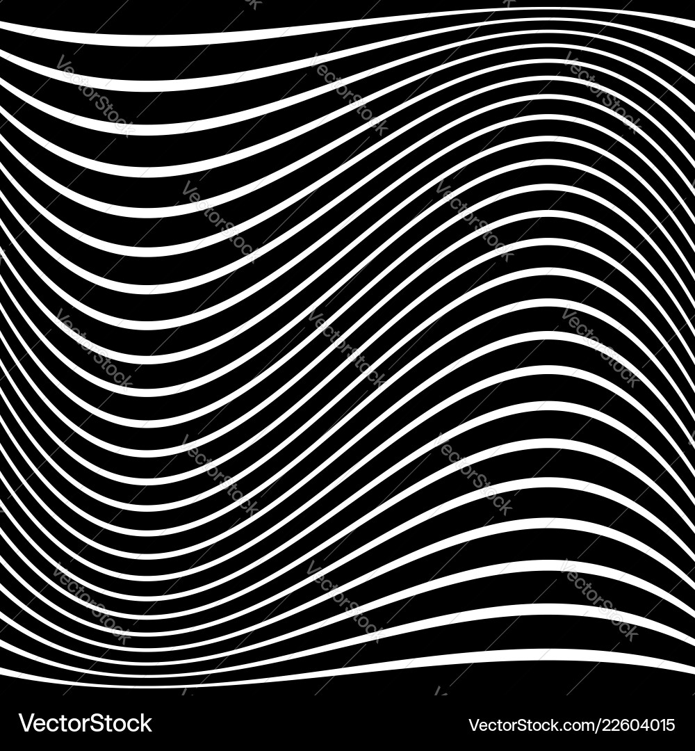 Warped distorted lines abstract monochrome Vector Image