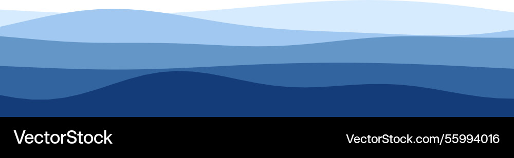 Abstract blue wave pattern with overlapping layers vector image