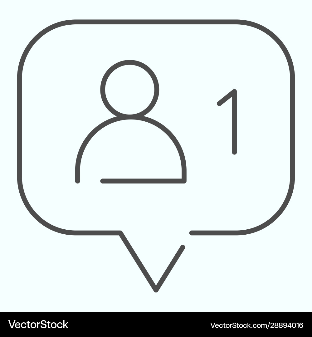 Chat notification thin line icon message from Chat notification thin line icon message from Vector Image