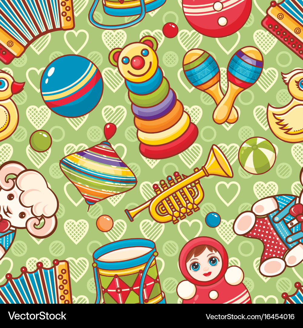 Child toy seamless pattern design element vector image