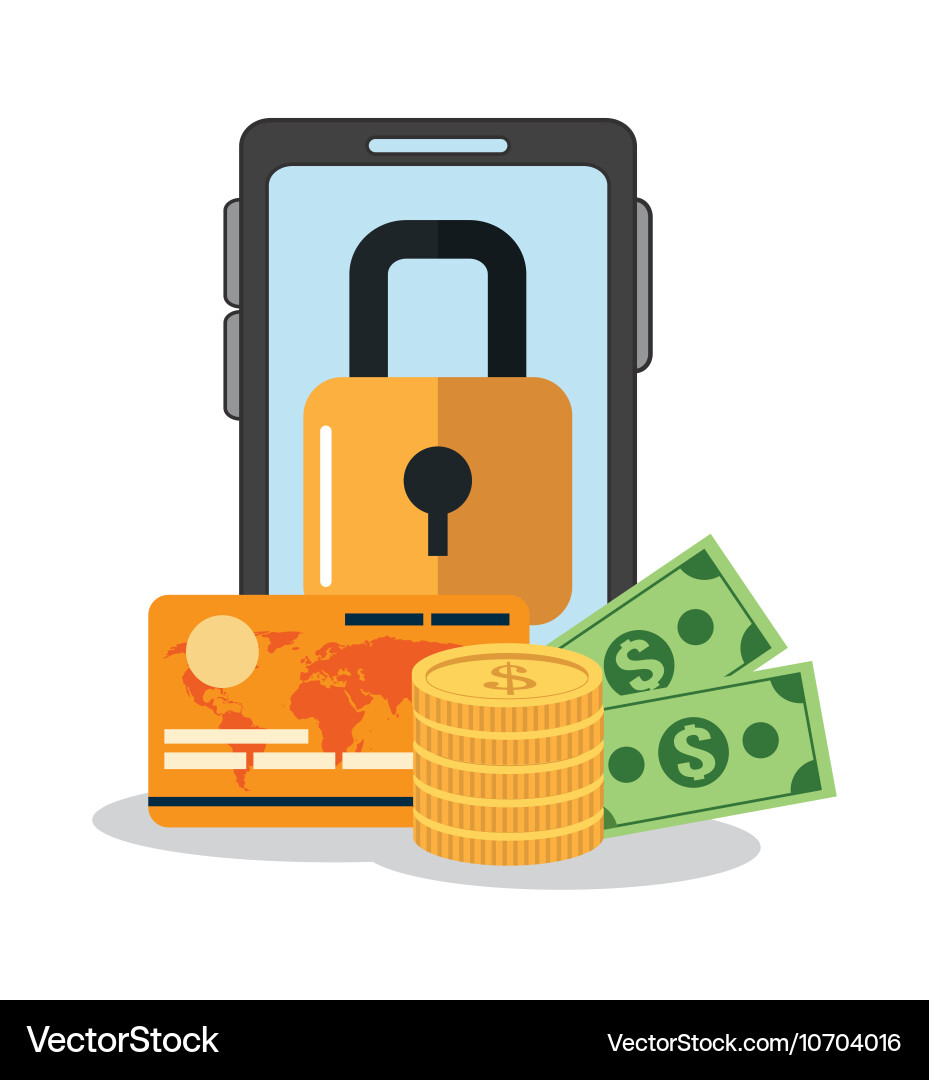 Cyber security system and media design Vector Image