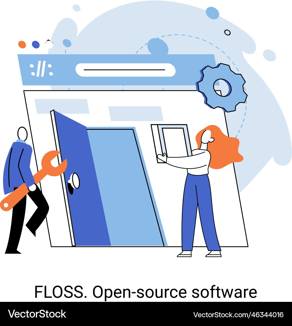 Floss open source software free product anyone Floss open source software free product anyone vector image