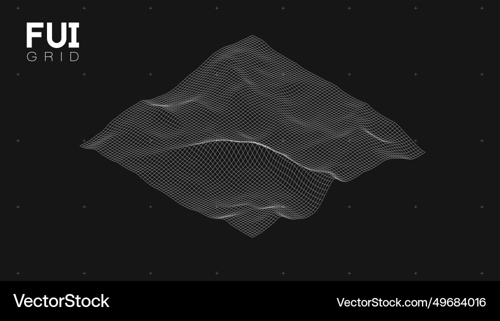 Fui gui 3d landscape scan grid abstract Fui gui 3d landscape scan grid abstract Vector Image