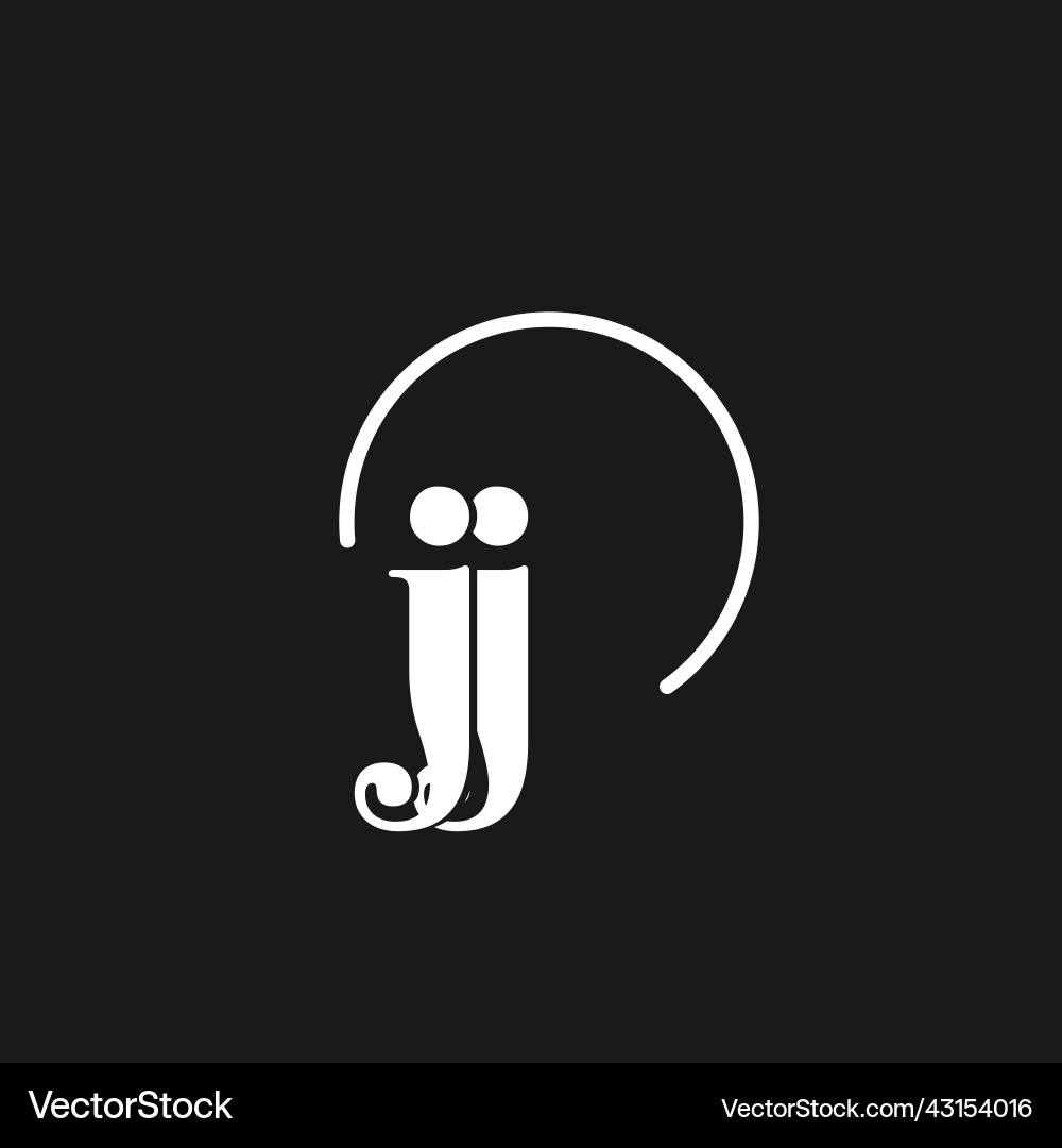 Jj logo initials monogram with circular lines Vector Image