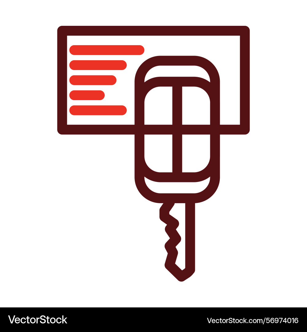 Key programming thick line two color icons vector image