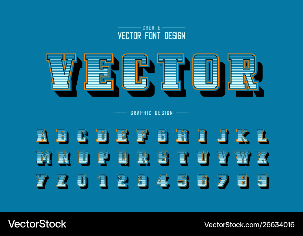 Line font and bold alphabet digital script Line font and bold alphabet digital script vector image