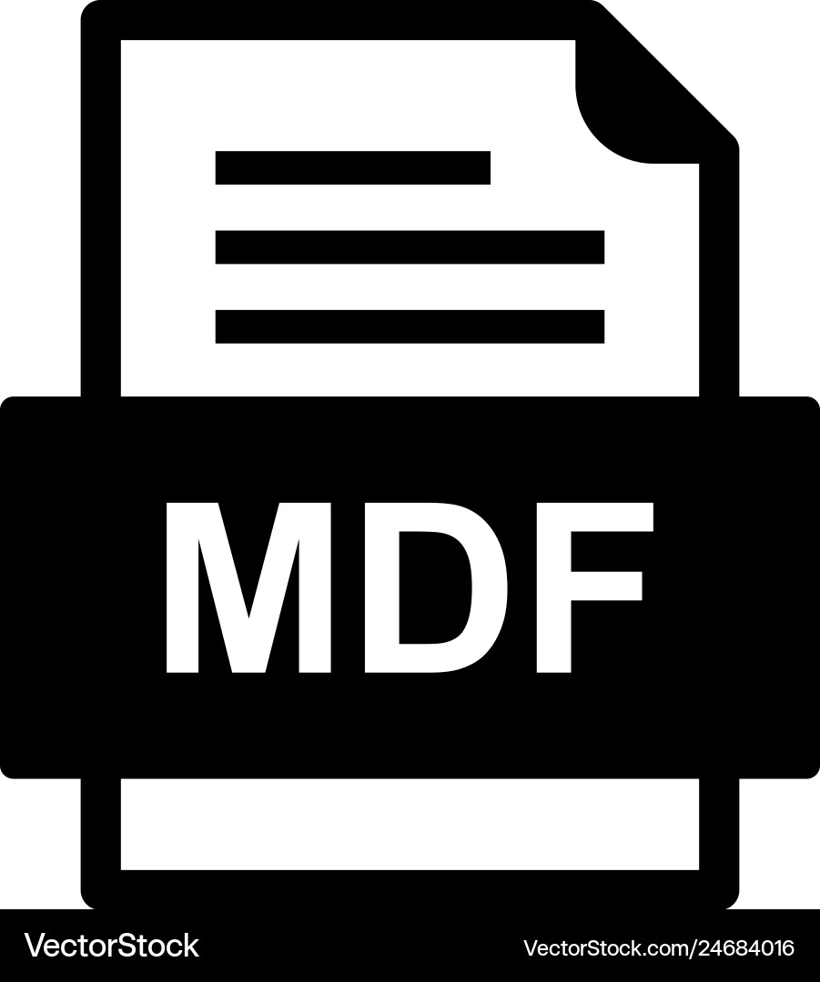 Mdf file document icon Vector Image