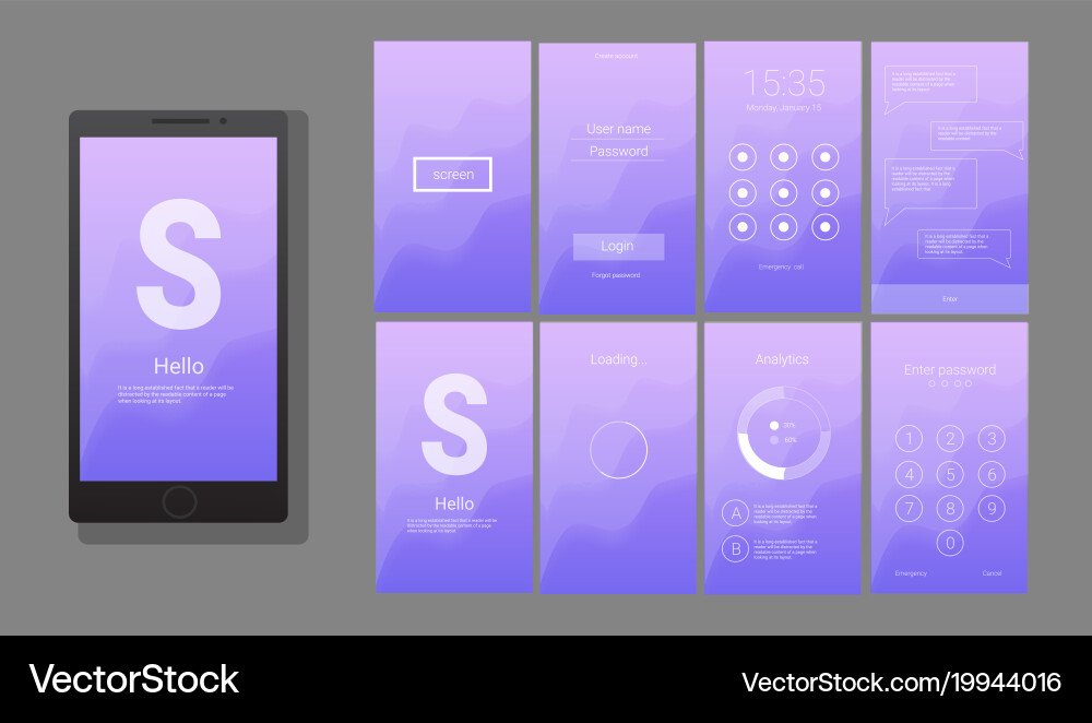 Modern ui gui screen design vector image
