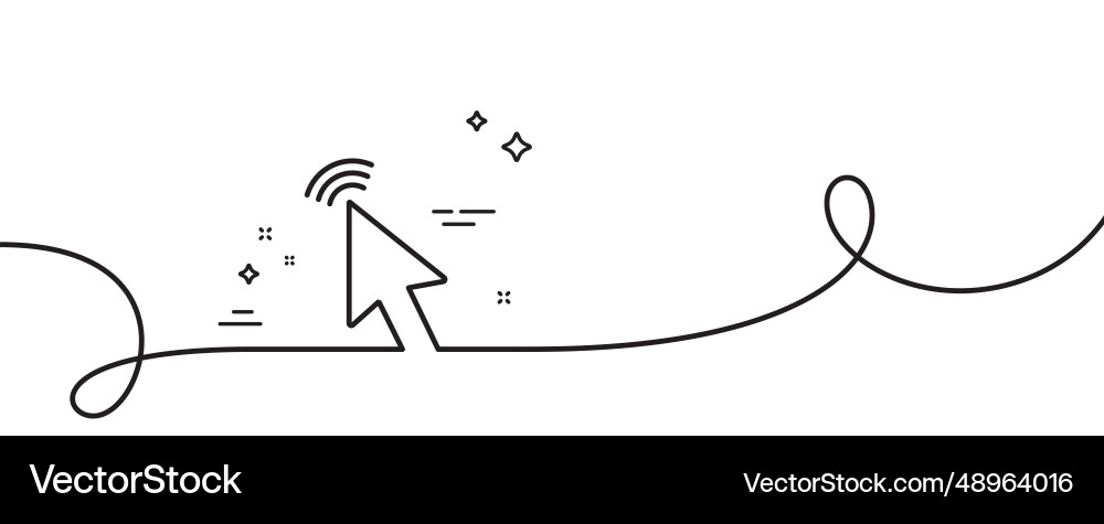 Mouse cursor line icon click action sign vector image