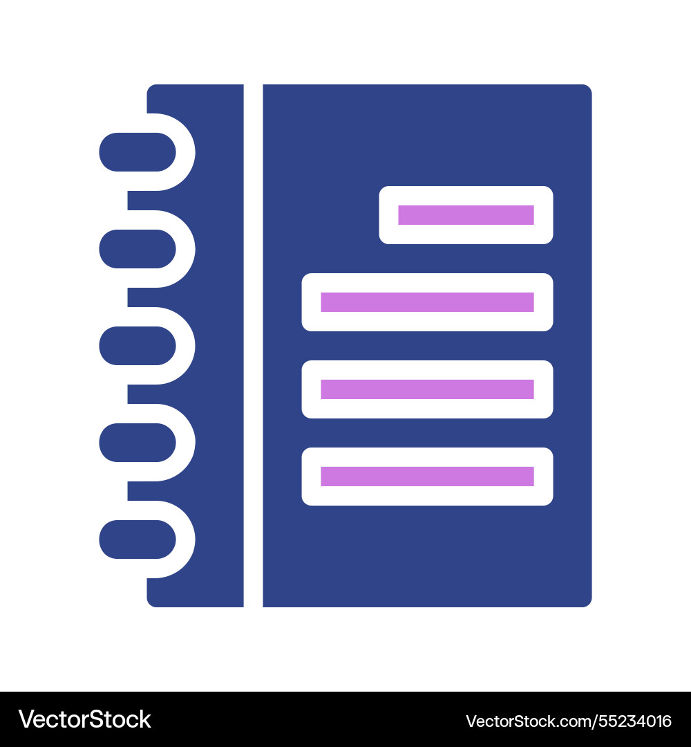 Notebook with lines icon design vector image