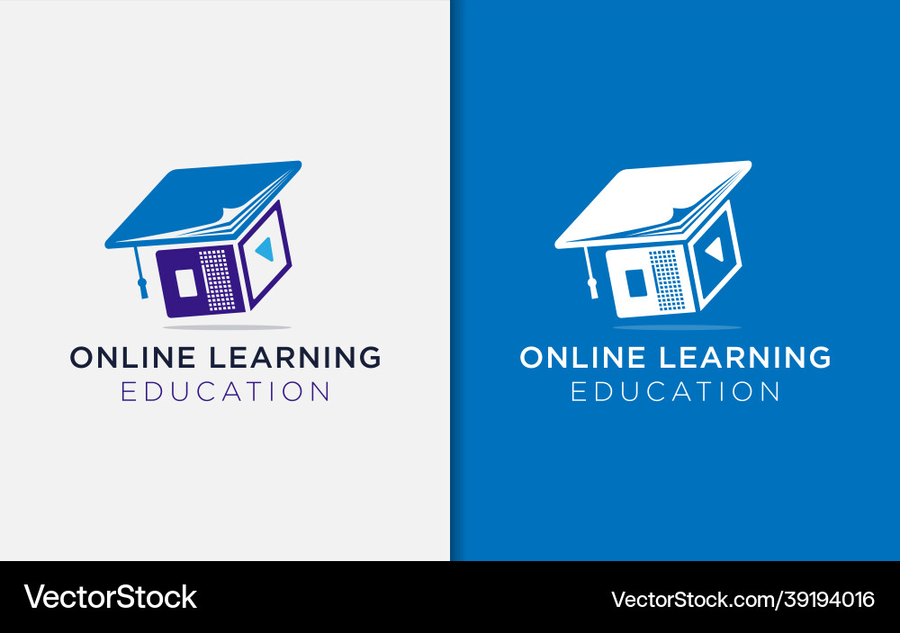 Online-Lernlogo-Design mit Buch und Laptop Online-Lernlogo-Design mit Buch und Laptop vektorbild