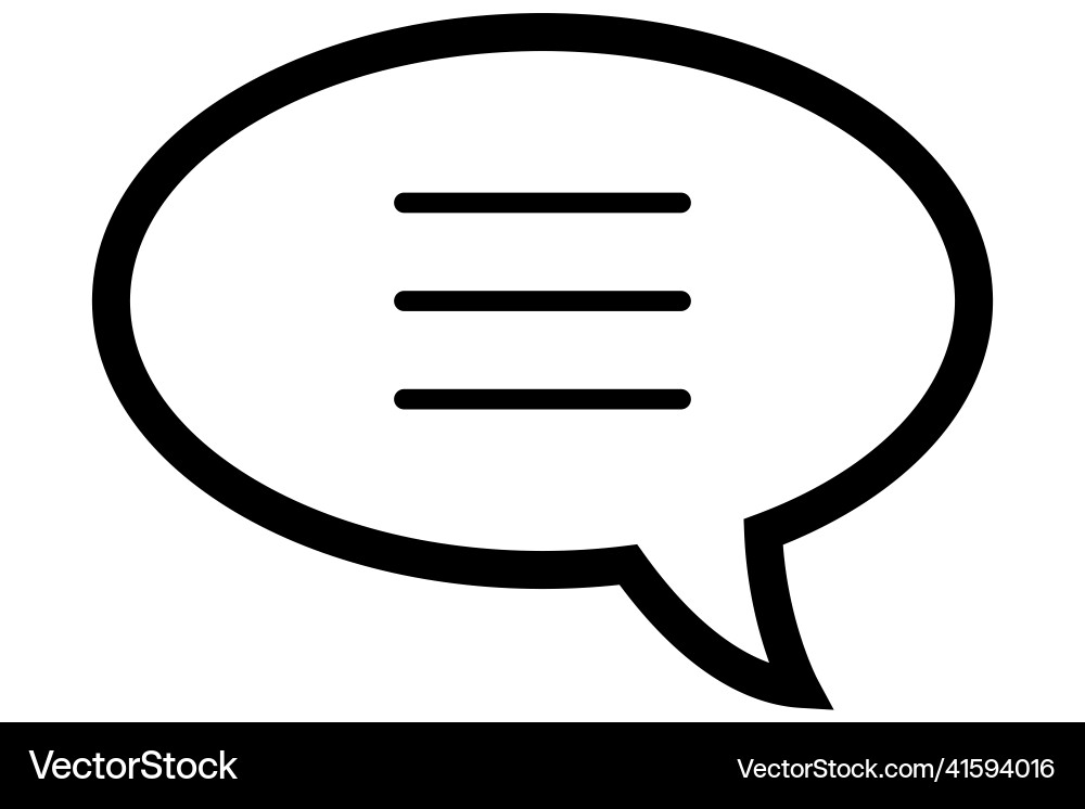 Outline chat icon message symbol transparent text vector image