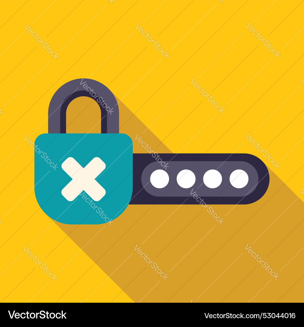 Padlock showing wrong password with cross mark Padlock showing wrong password with cross mark Vector Image
