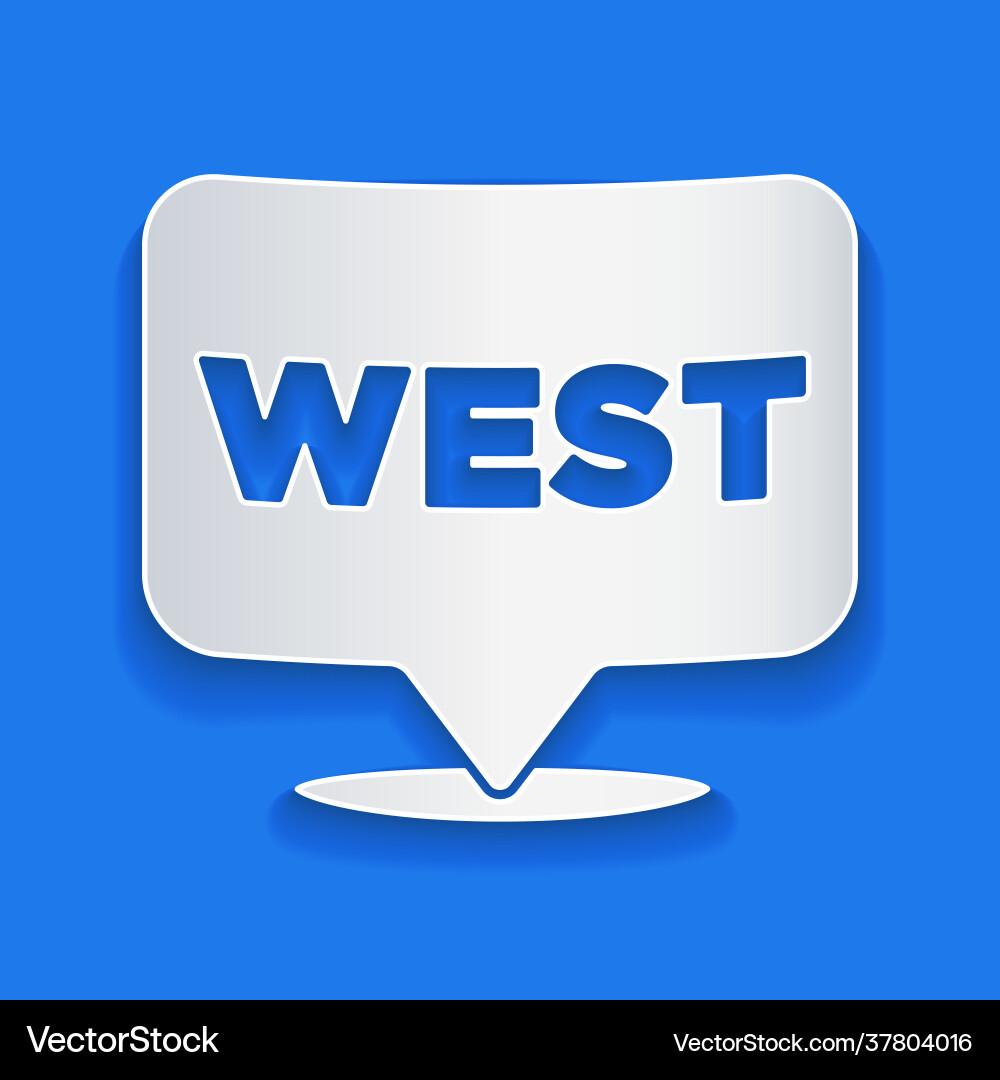 Paper cut pointer to wild west icon isolated Paper cut pointer to wild west icon isolated vector image