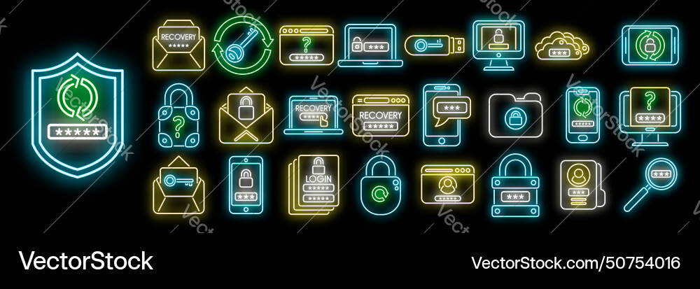 Password recovery icon outline computer Password recovery icon outline computer vector image