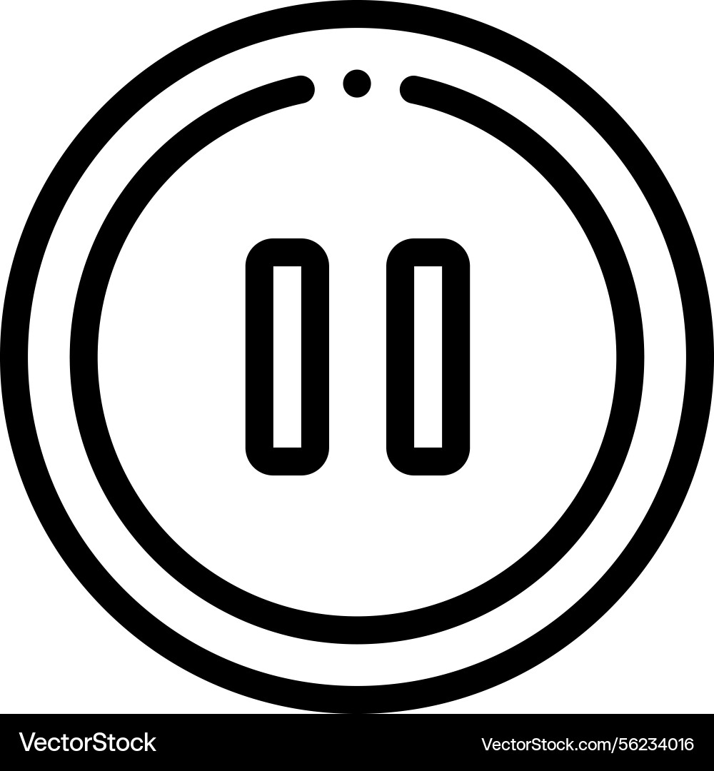 Pause icon thin linear style design isolated Pause icon thin linear style design isolated vector image