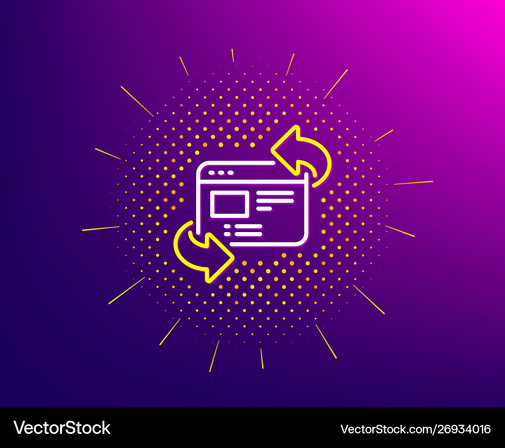 Refresh website line icon update web page sign vector image