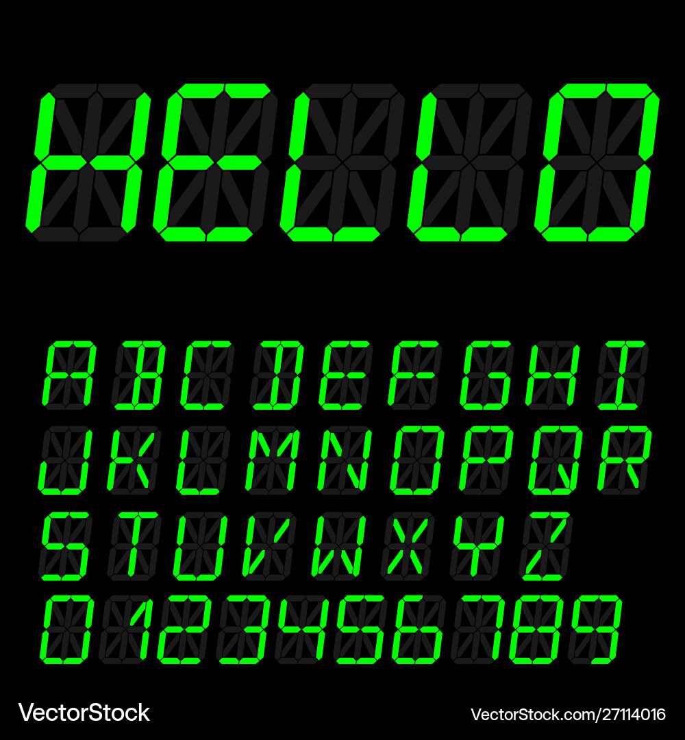 Retro Segmented Digital Display vector image