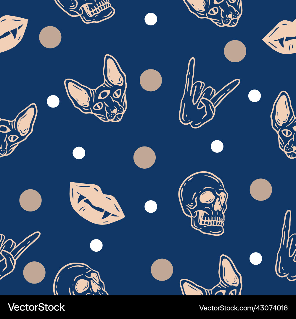 Seamless pattern random cream object wallpaper Vector Image