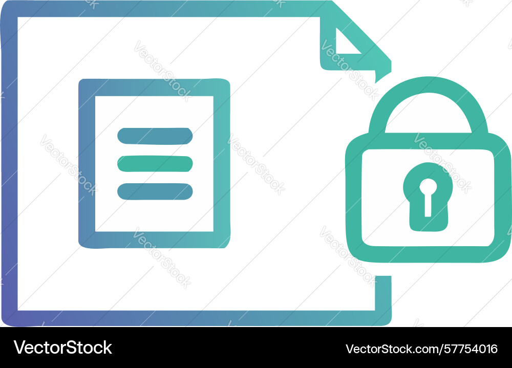 Secure document icon with padlock symbol design vector image