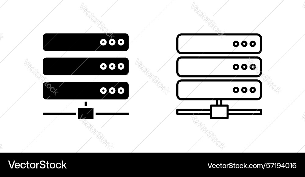 Server icon set representing network data Server icon set representing network data vector image