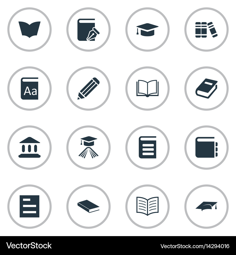 Set of simple reading icons vector image
