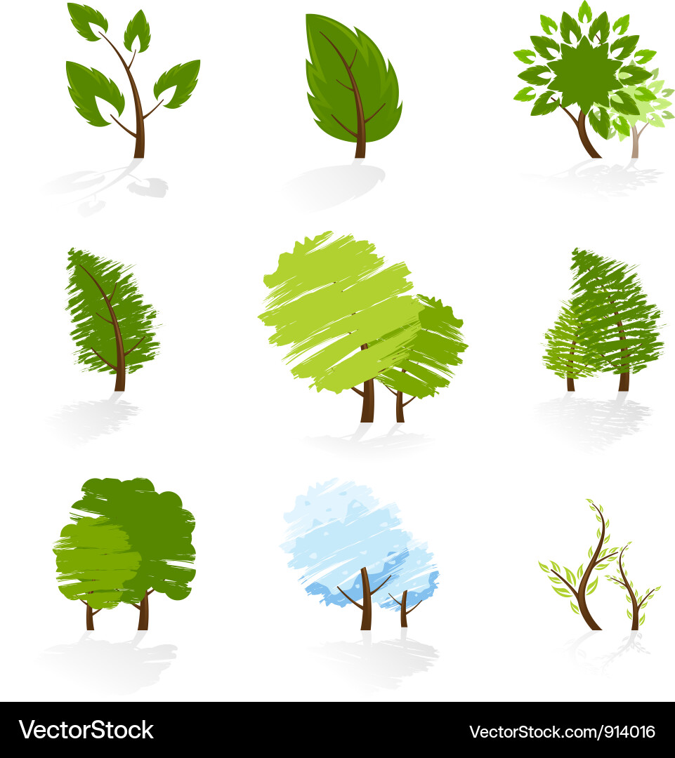 Tree Symbol Collection vector image