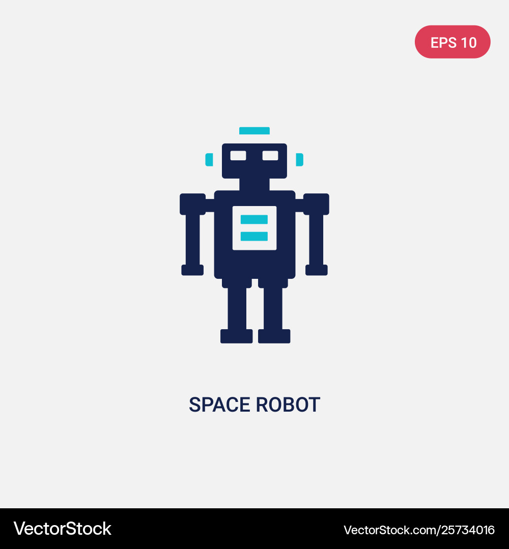 Two color space robot icon from astronomy concept Two color space robot icon from astronomy concept vector image