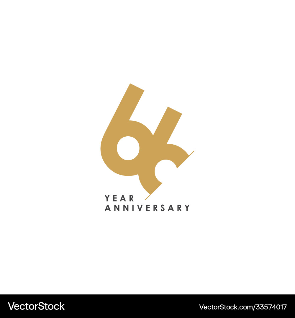 66th Anniversary Celebration Template Vector Image