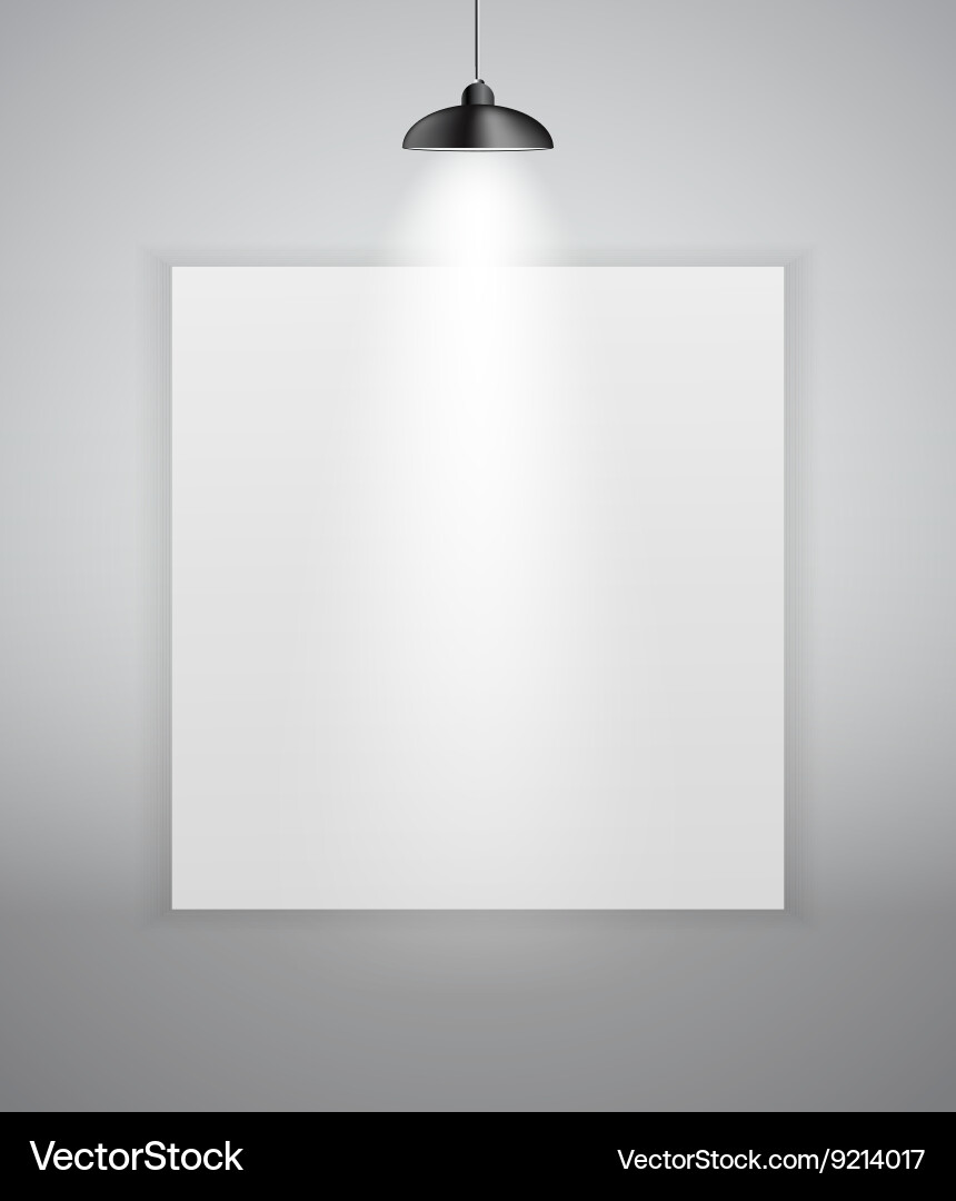 Abstract gallery background with lighting lamp Vector Image