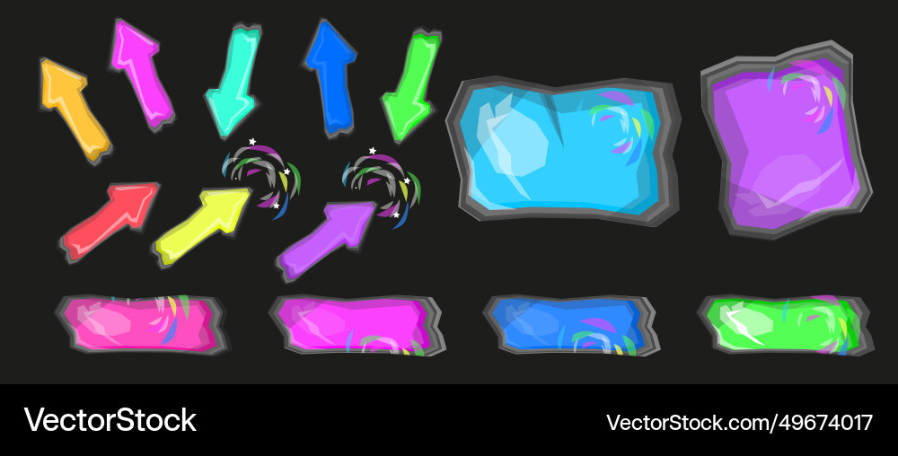 App design bright kit for game complete App design bright kit for game complete vector image