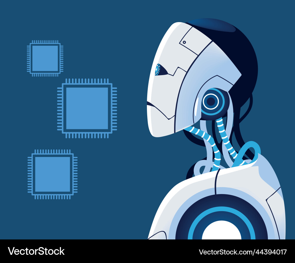 Artificial intelligence futuristic robot Vector Image