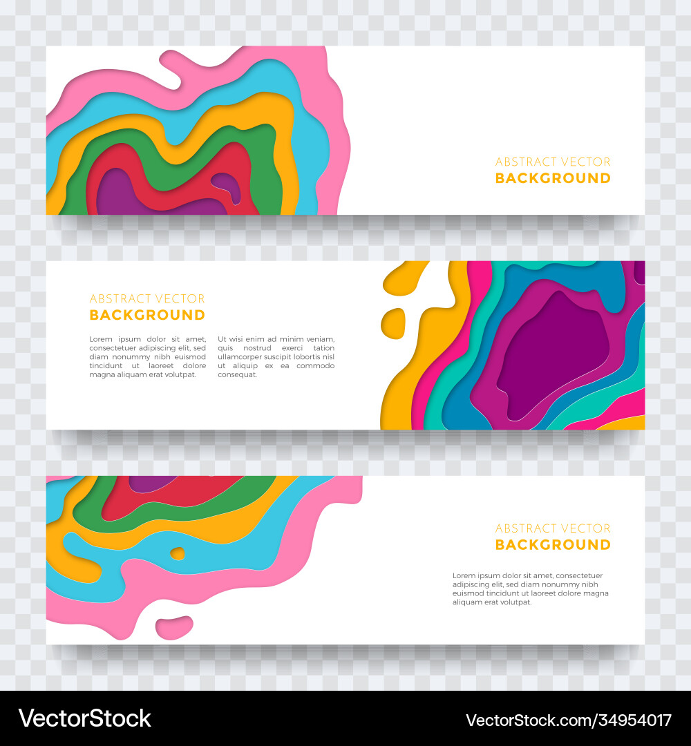 Banner color abstract multi gradient layers Vector Image