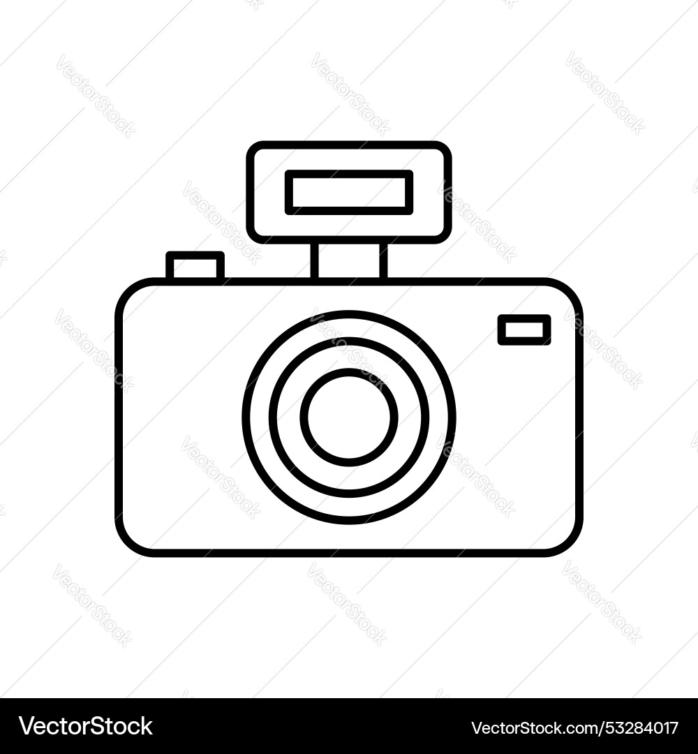 Camera icon outline style design isolated Camera icon outline style design isolated vector image