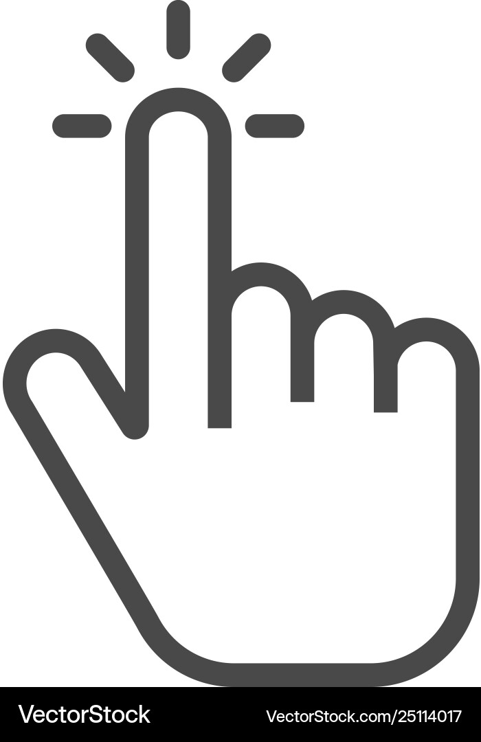Click finger icon clicking pointer isolated Click finger icon clicking pointer isolated vector image