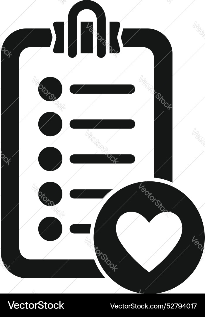Clipboard with heart icon representing wish list Clipboard with heart icon representing wish list vector image